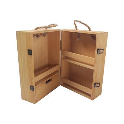 China Viable portable box you can put a bottle storage cabinet beech wood seasoning box newly for camping/travel/vacation forKitchen supplies for sale