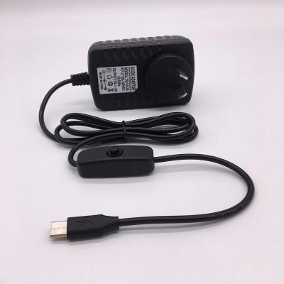 China Electronic Products 5V 3A Type-C Power Supply US/EU/AU/UK Plug With On/Off Switch Power Supply Connector For Raspberry Pi 4 - AU Plug for sale