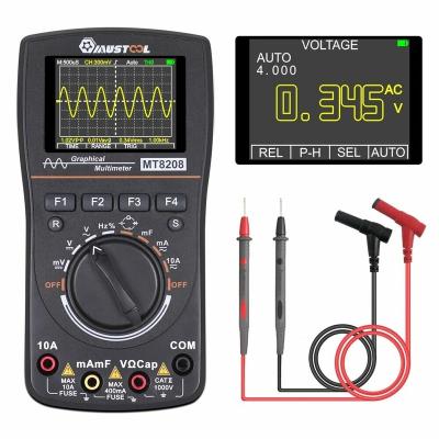 China MT8208 Digital Products Electronic Intelligent Oscilloscope Graphical Multimeter 2 in 1 with 2.4 Inch Screen 1MHz Bandwidth 2.5Msps Color for sale