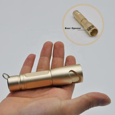 China With bottle opener pocket aluminum zoomable portable flashlight multifunction lanterna mini de led torch with bottle opener for sale