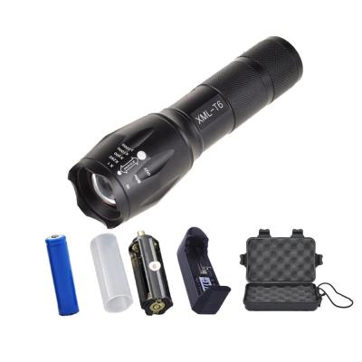 China Zoomable led torcia T6 el feneri aluminum waterproof tactical zoomable led flashlight 18650 lightweight rechargeable led flashlight for sale