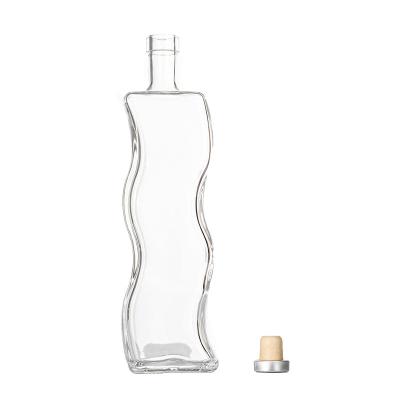 China Wish Empty Bottles Wholesale Custom White Vodka 750ml Flint Glass Vodka Bottle for sale