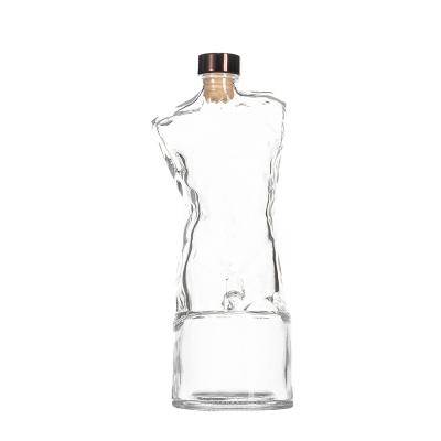 China Wishing factory hot sale 500ml 750ml creative shaped tequila glass bottle for sale