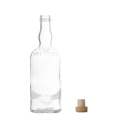 China Wishing Custom Made 250Ml 375Ml 500Ml 700ML 750Ml Clear Square Empty Flint Liquor Wine Whiskey Vodka Tequila Gun Glass Bottle With Cork for sale