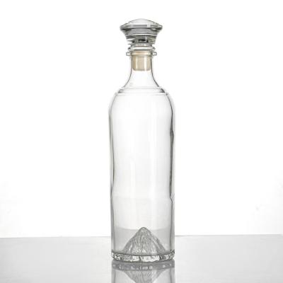 China Wishing Wholesale Bottles 100ml 200ml 300ml 375ml 500ml 700ml 750ml For Vodka Gin Empty Bottle Round Liquor Glass Bottle for sale