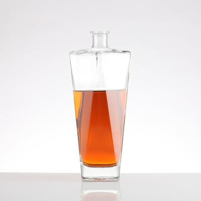 China Custom Unique Design Wishing 350ml 500ml 750ml Luxury Diamond Shape Alcohol Vodka Juniper Tequila Wine Liquor Glass Water Bottles for sale