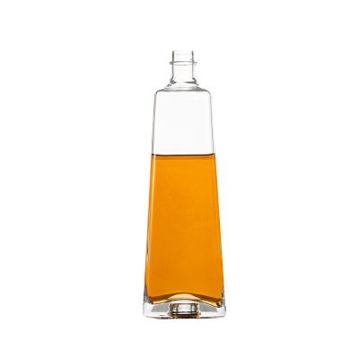 China Wishing High Grade 750ml Clear Wine Bottle Liquor Whiskey Gin Rum Vodka Brandy Tequila Glass Bottle With Cork Stopper for sale