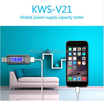 China Wooden Test Equip KWS-V21 USB Current Detector Voltmeter Ammeter Power Capacity Tester Voltage Power USB Mobile Charger for sale