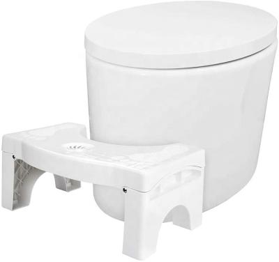 China Multifunctional Foldable Non - Slip White Plastic Toilet Stool for sale