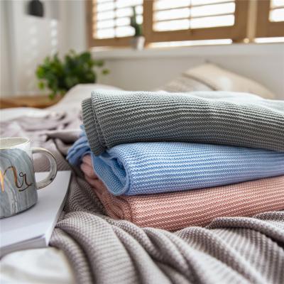 China Eco-Friendly 100% Pure Pure Natural Bamboo Fiber Summer Cooling Knitted Bamboo Blanket Blanket For Bed Sofa Travel for sale