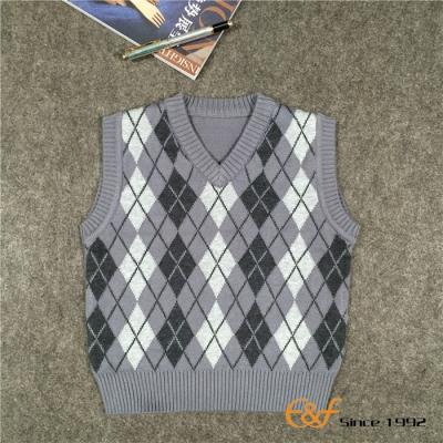 China Anti-pilling Baby Boy Sweater Designs 100%cotton Kids Knit Vest Sweater for sale