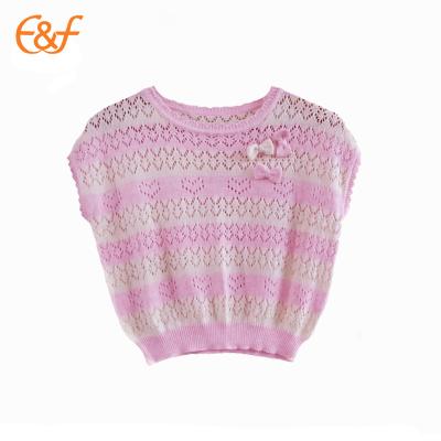 China Handmade Crochet Anti-Pilling Baby Summer Sweater With Short Sleeves for sale