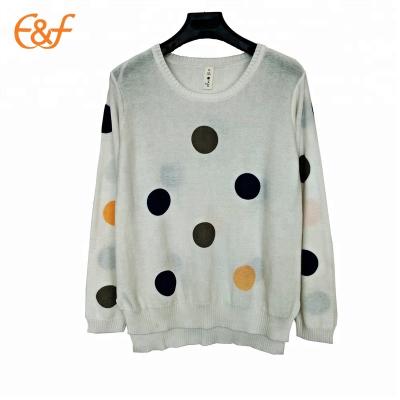 China Anti-pilling Latest Ladies Design Printed Sweater For Fat Women for sale