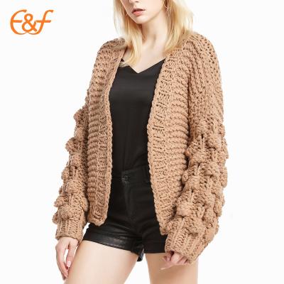 China Anti-pilling No Button Knit Acrylic Women Cardigan Sweater For Causal for sale