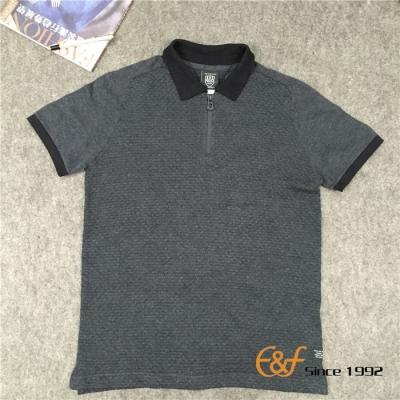 China Anti-pilling Polo Collar Short Sleeves Men Sweater With Waterproof Zipper for sale