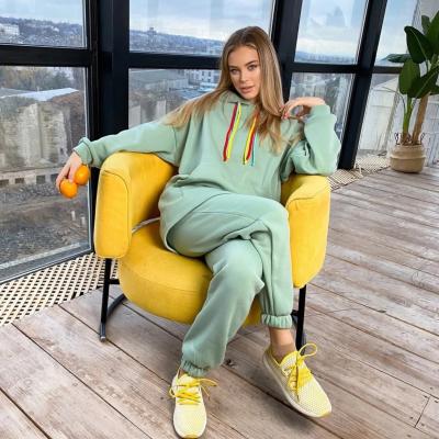 China 2021 Autumn Hot Sale Women's Two-piece Suit Breathable Casual Sweater Suit for sale