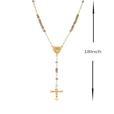 China New Design Exquisite Religious Custom 14k Gold Plated Cross Pendant Necklace Brass Material for sale