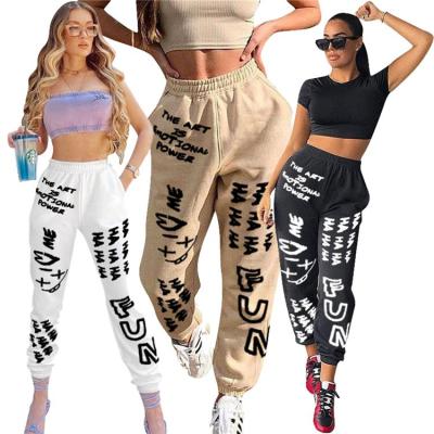 China C0031-women spring QUICK DRY trousers and pants printed latest fashion pants joggers women street wear for sale