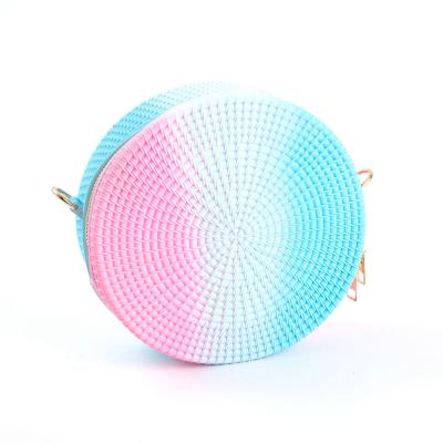 China High Quality Jelly Bag Color Frosted Jelly Bag Tis Woven Bag Beach Bag Matte Round Shoulder Female Crooked for sale