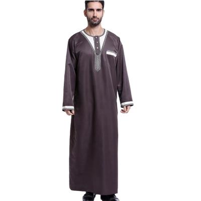 China Cotton Islamic Muslim Male Long Robe Morocco Kaftan Turkish Man Robe Kaftan Men Thobe for sale