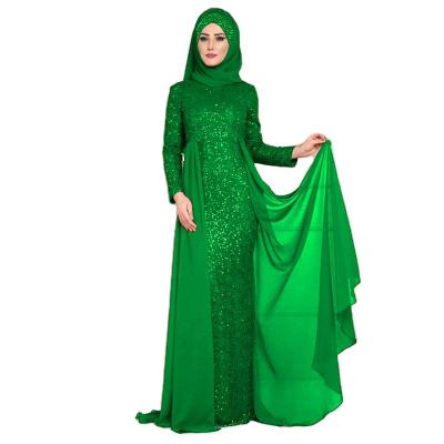 China Dubai Fashion Muslim Arab Fishtail Long Sleeve Sequin Dress Sequin Dress Muslim Clothing Anti-static Long Sleeve Dress for sale