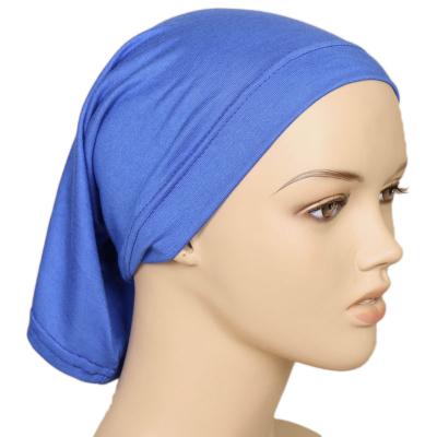 China FENNYSUN Promotional 22*31cm Mercerized Cotton Basing Solid Color High Elastic Breathable Indian Scarf Long With Small Cylinder Turban for sale