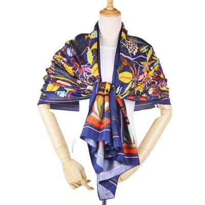 China New Fashionable FENNYSUN 85x180 Long Wrap Shawls Pattern Twill Floral Promotional Ready Made Scarf Scarves for sale