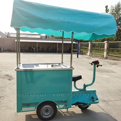 China Temperature Adjustable From -180 to High Quality Ice Cream Bike Freezer Bike Electric Front Loading 5 Degress Mobile Tricycle Vending Fast Food Cart for sale