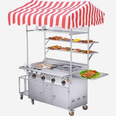 China Temperature Adjustable From -180 to 5 Degree Mobile Deep Hot Dog Fryer Food Cart Pancake Gas Grill Food Cart for sale