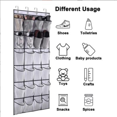 China Amazon Supply 24 Folding Mesh Pockets Bags Large Over The Door Closet Storage Shoe Hanging Organizer for sale