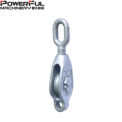 China Traction Cable SINGLE PULLEY GALVANIZED CAST IRON DUCKY SLING PULLEY BLOCK for sale