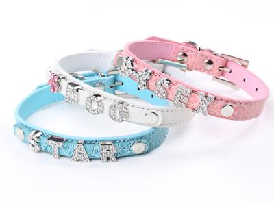 China Fashion letter dog collar with rhinestone for sale