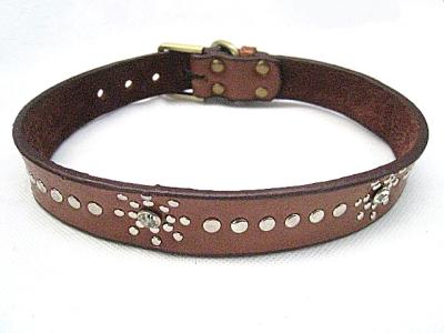 China Indian leather dog collar with PU material 2 colors for sale