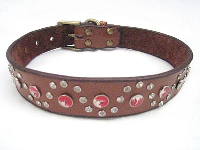 China Genuine leather dog collar with big discount black brown 30pcs/lot for sale