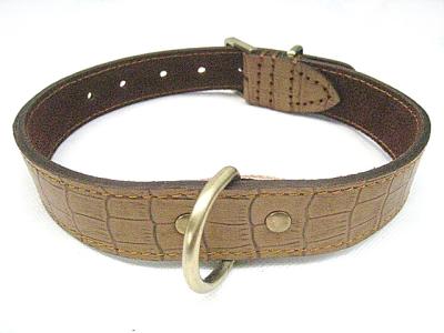 China Genuine crocodile leather dog collar L size for big dogs big discount for sale