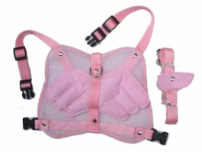 China Fashion angel wing dog harness with leash pink and blue 2 sizes 30pcs/lot for sale