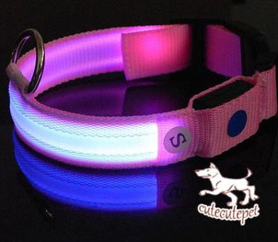 China Pink LED dog collar, LED lighting for dog collar for sale