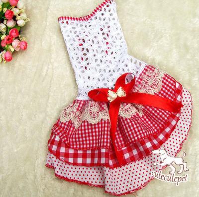 China Red dog skirt, hollow out skirt like cake shape for sale