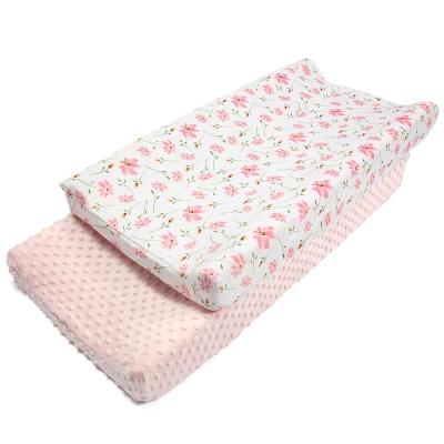 China High Quality Solid Minky Stretch Fabric Changing Crib Sheet Changing Table Pads Blankets For Boys&Girls for sale