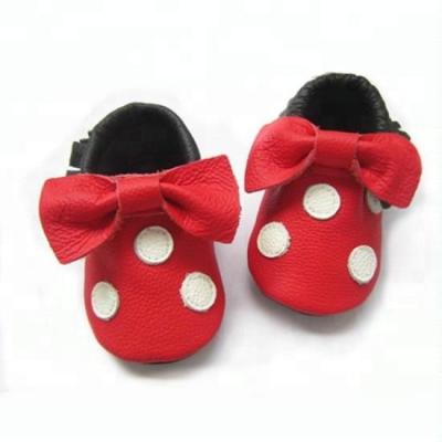 China Wholesale Stock Waterproof Baby Shoes Minnie Mouse Baby Shoes Crib Soft Leather Moccasins for sale