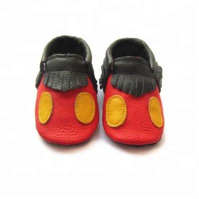 China Best Hot Selling Mickey Mouse Baby Waterproof High Quality Newborn Leather Moccasins for sale