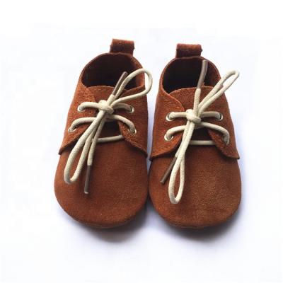 China Breathable Suede Baby Shoes Kids Leather Lace Up Shoes for sale