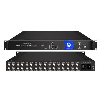 China System 16 ch DVB-C Tuners 2 ASI 512 IP (DVB-T/S/S2/S2X, ATSC, ISDB-T Optional) Digital TV Head-end FTA to DVB-C QAM Modulator for sale