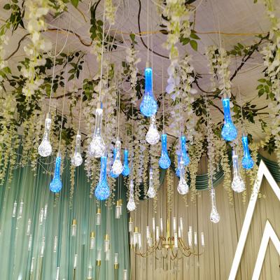 China White And Blue Decoration Wedding Ceiling Light LED Shape Water Drop Romantic Wedding Props Party Event Supplies for sale