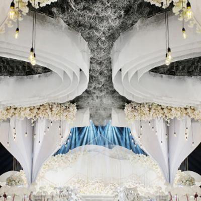 China Beautiful Colorful Artificial Flower Hot Sale Customized Decorative Ceiling Curtain To Wedding Curtain High Quality In Factory Supply Center Decoration Party Layout for sale