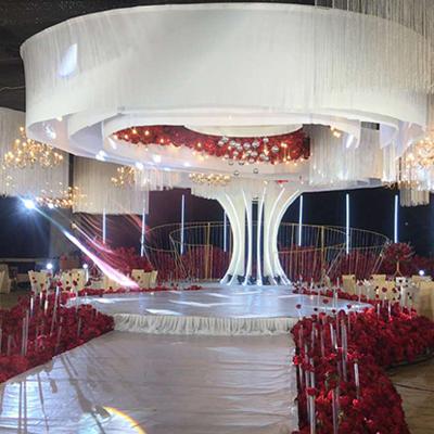 China Beautiful Artificial Flower Colorful Thick Yarn Ceiling Silver Spaghetti Hanging Decorative Curtain To Wedding Hanging Ceiling Customized Drop Factory Sale for sale