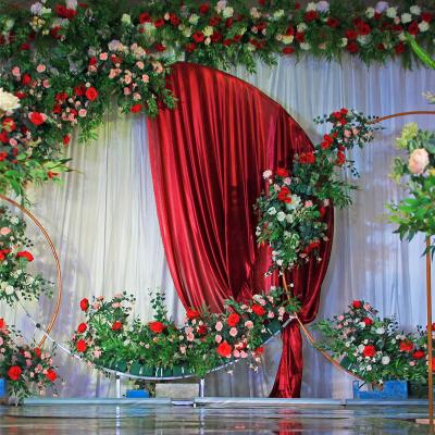 China Fashionable Manufacture Flower Garland Curtain Wedding Decoration Ice Silk Gauze Wedding Backdrop Curtain Hanging Decor For Event for sale