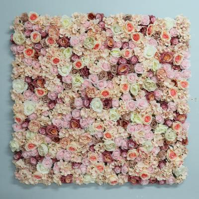 China Handmake beauty flower wedding wrap flower wall backdrop flower wall panel backdrop wedding decor for sale