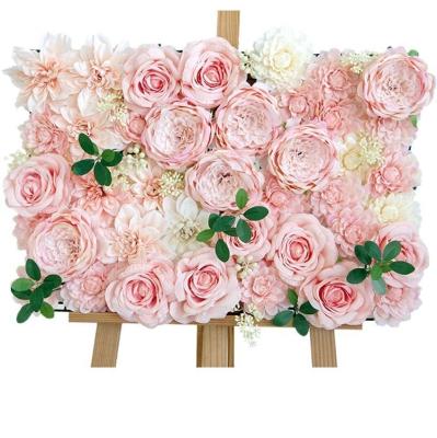 China Handmake Wholesale Price Artificial Flower Panel Flower Wall Backdrop for Wedding Party Decoration for sale