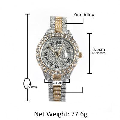 China Non-specific 2022 New 90082 Hip Hop Women Full Wrist Outlet Quartz Female Watch Iced Out Smaller Size Bling Watches for sale